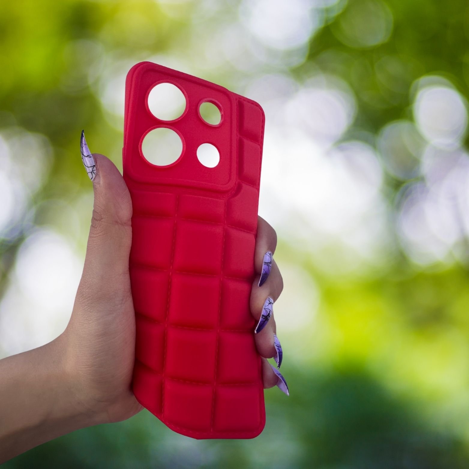 Redmi Note 13 Pro 4G Kılıf Puffer Şişme Kapitone Tasarımlı Kamera Korumalı Yumuşak Madlen Silikon Kılıf