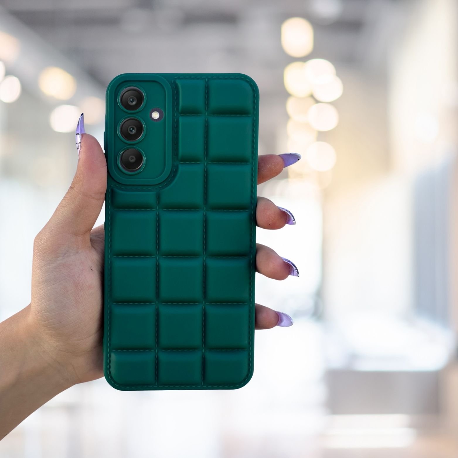 Samsung A05s Kılıf Puffer Şişme Kapitone Tasarımlı Kamera Korumalı Yumuşak Madlen Silikon Kılıf