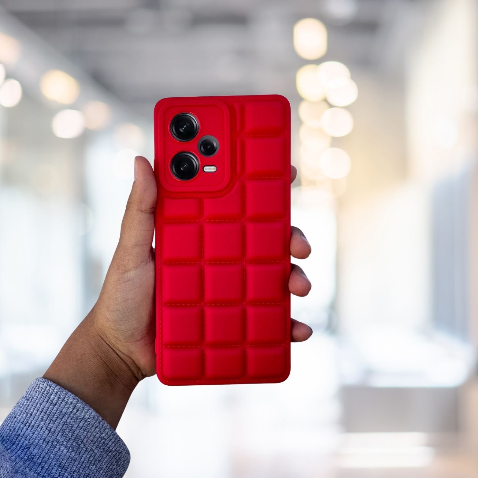 Redmi Note 12 Pro 5G Kılıf Puffer Şişme Kapitone Tasarımlı Kamera Korumalı Yumuşak Madlen Silikon Kılıf