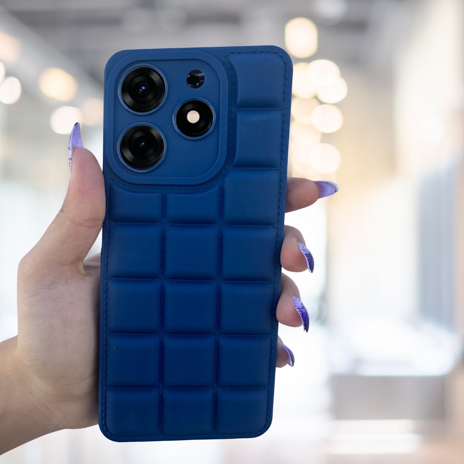 Tecno Spark 10 Pro 4G Kılıf Puffer Şişme Kapitone Tasarımlı Kamera Korumalı Yumuşak Madlen Silikon Kılıf