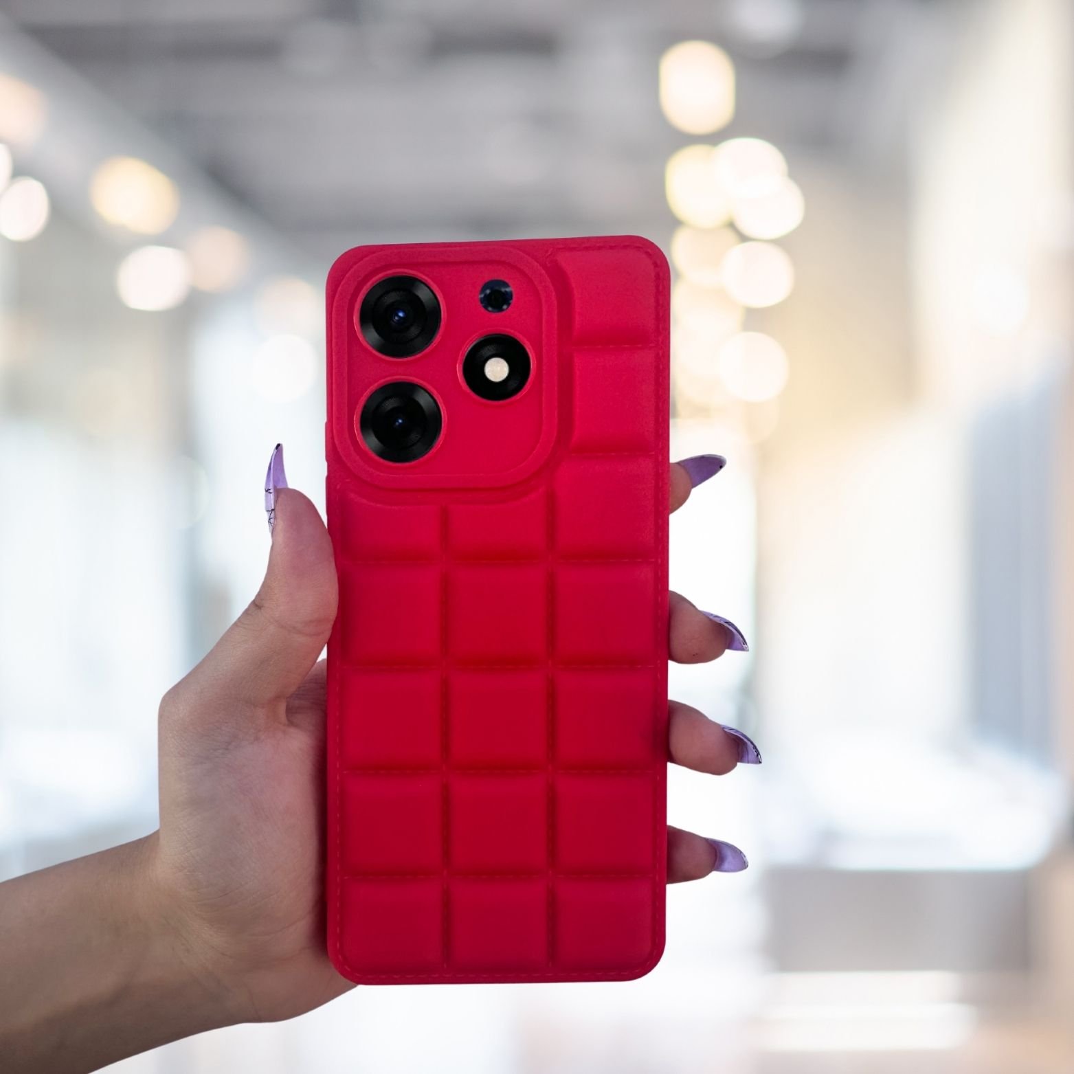 Tecno Spark 10 Pro 4G Kılıf Puffer Şişme Kapitone Tasarımlı Kamera Korumalı Yumuşak Madlen Silikon Kılıf