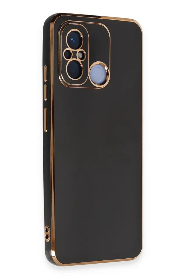 Redmi 12C Kılıf Gold Electroplate Kenar Parlak Silikon Şanzelize Telefon Kapak