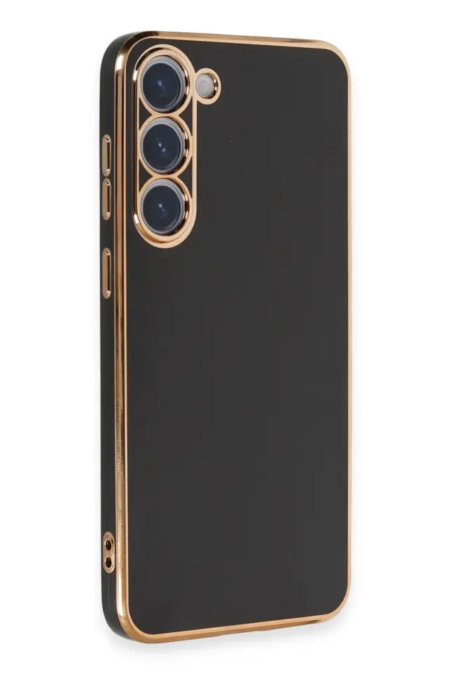 Samsung Galaxy S23 Kılıf Gold Electroplate Kenar Parlak Silikon Şanzelize Telefon Kapak