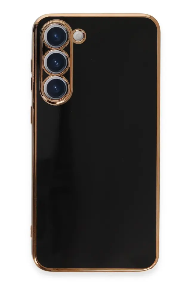 Samsung Galaxy S23 Kılıf Gold Electroplate Kenar Parlak Silikon Şanzelize Telefon Kapak