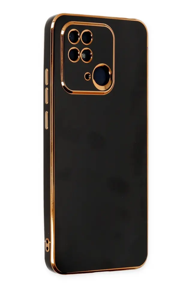 Redmi 10C Kılıf Gold Electroplate Kenar Parlak Silikon Şanzelize Telefon Kapak