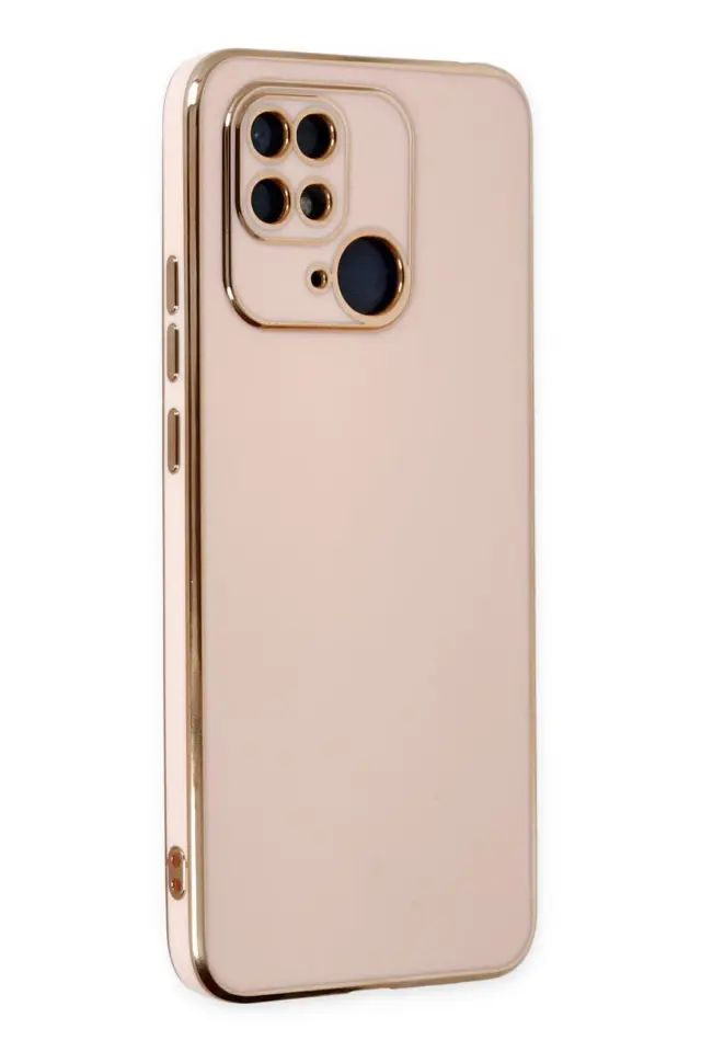 Redmi 10C Kılıf Gold Electroplate Kenar Parlak Silikon Şanzelize Telefon Kapak