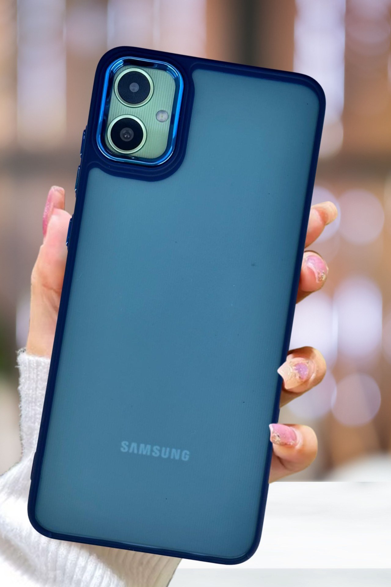 Samsung Galaxy A05 Kılıf Metal Çerçeve Hassas Butonlu Renkli Buzlu Şeffaf Transparan Kapak