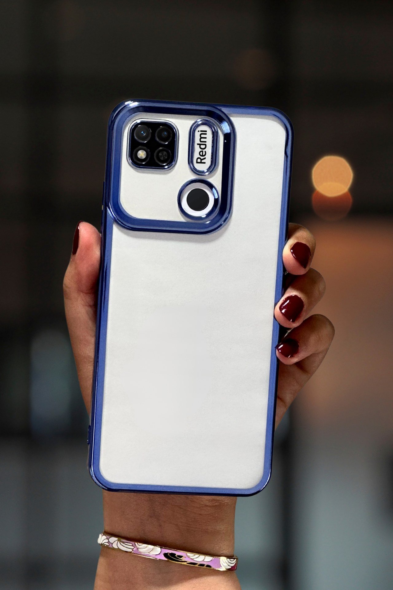 Redmi 10A Kılıf Kamera Lens Korumalı Şeffaf Kenarları Renkli Logo Gösteren Parlak Kapak