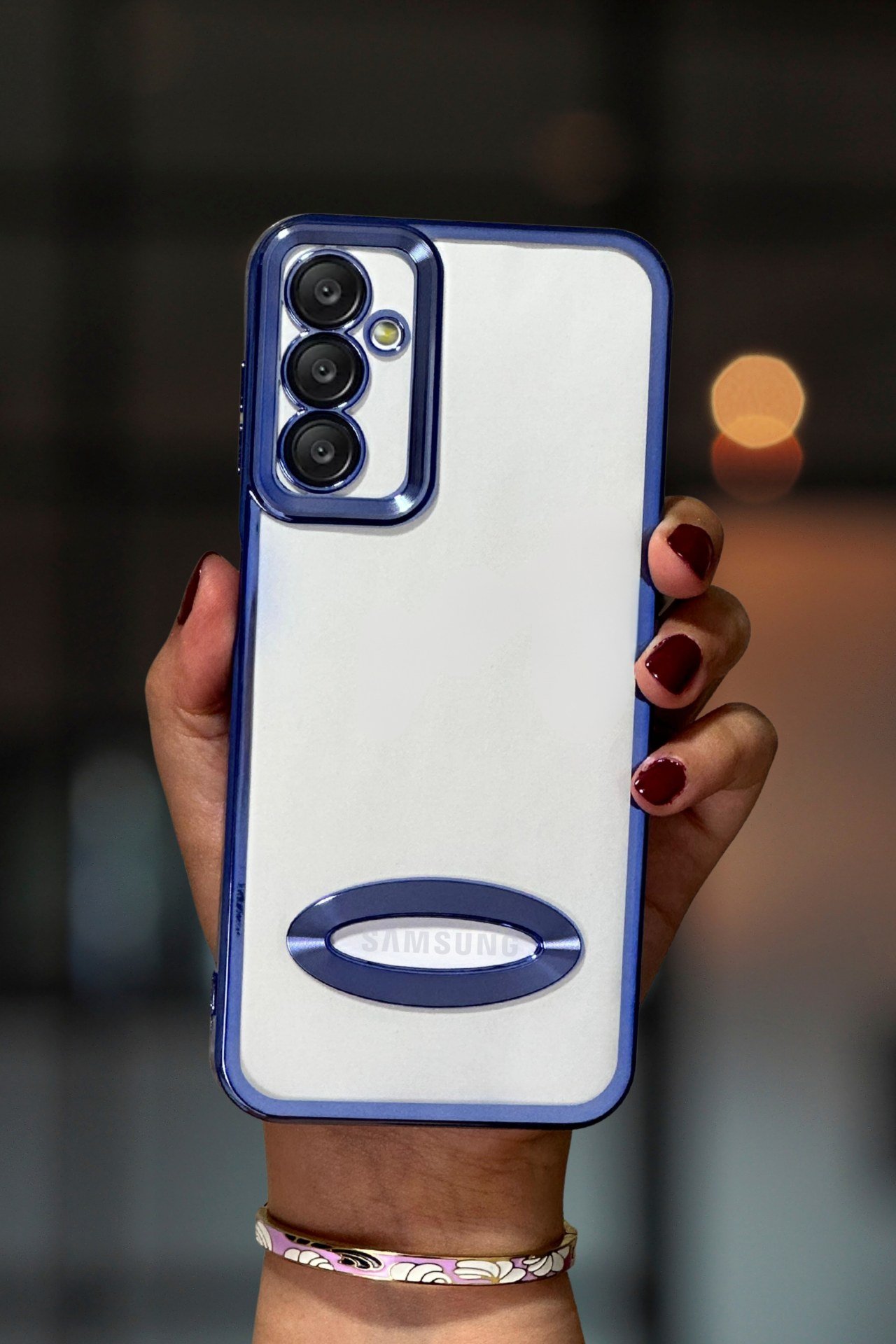 Samsung Galaxy A13 5G Kılıf Kamera Lens Korumalı Şeffaf Kenarları Renkli Logo Gösteren Parlak Kapak