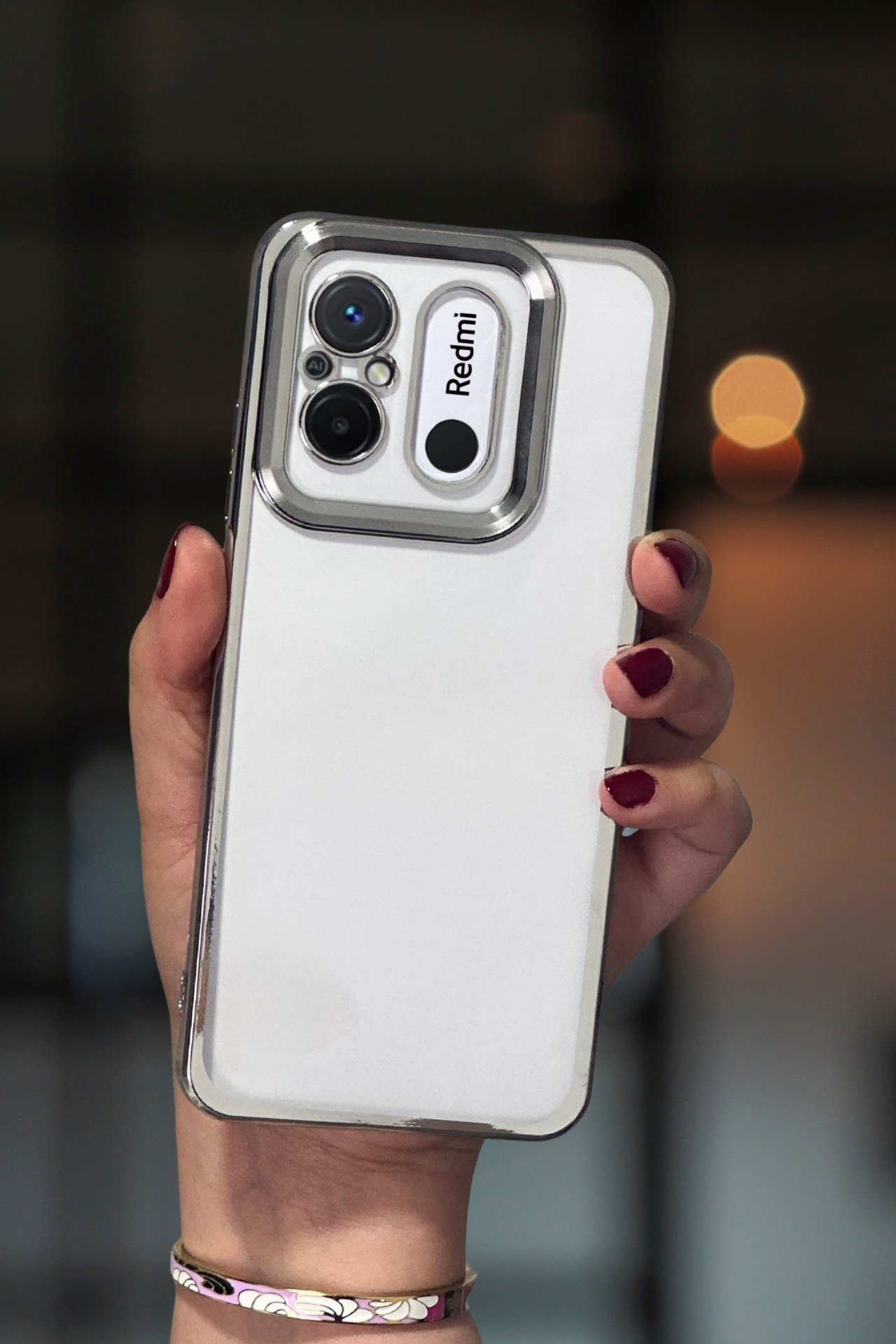 Redmi 12C Kılıf Kamera Lens Korumalı Şeffaf Kenarları Renkli Logo Gösteren Parlak Kapak