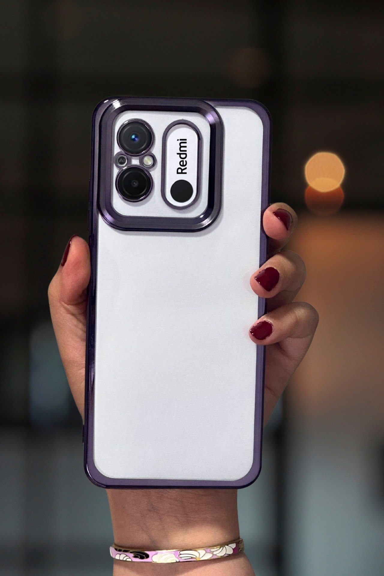Redmi 12C Kılıf Kamera Lens Korumalı Şeffaf Kenarları Renkli Logo Gösteren Parlak Kapak